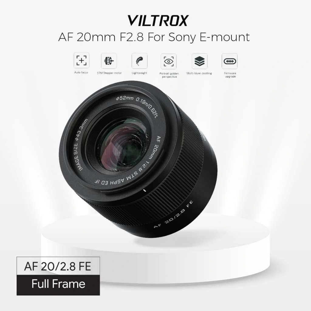 Viltrox AF 20mm F2.8 Full Frame Lens Auto Focus Prime Lens For Sony E-Mount / Fuji F-Mount
