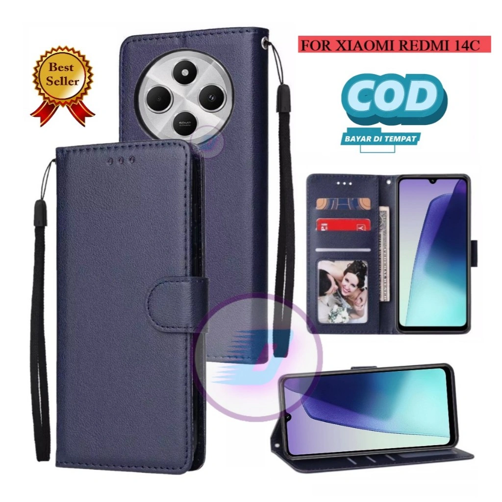CASE XIAOMI REDMI 14C CASING HP PREMIUM CASE FLIP WALLET KULIT/CASING DOMPET HP