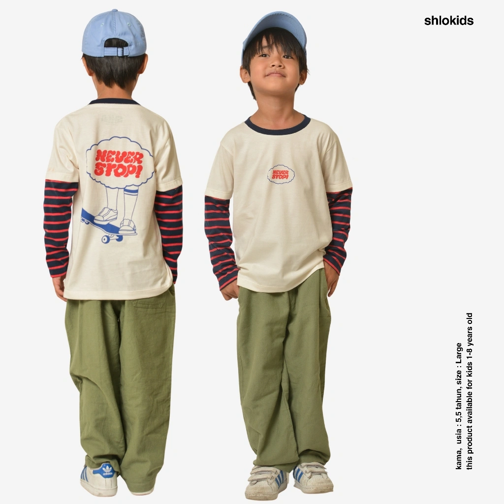 SHLO KIDS Kaos Anak Lengan Panjang - Skate Never Stop