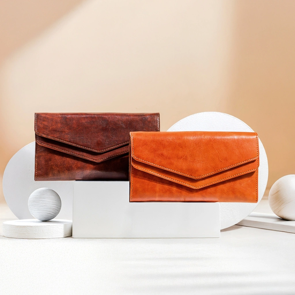 Kenes Leather Dompet Panjang Wanita Kulit Asli ENVELOPE Nabati - Free Gravir Nama