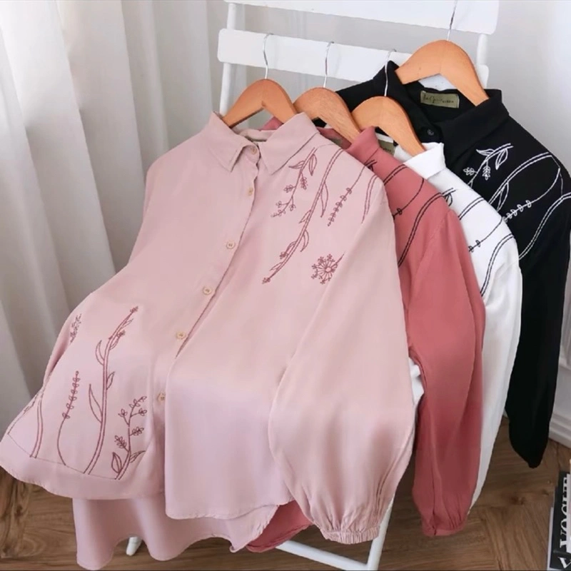 Lika Blouse Bordir Rayon Twill Polos