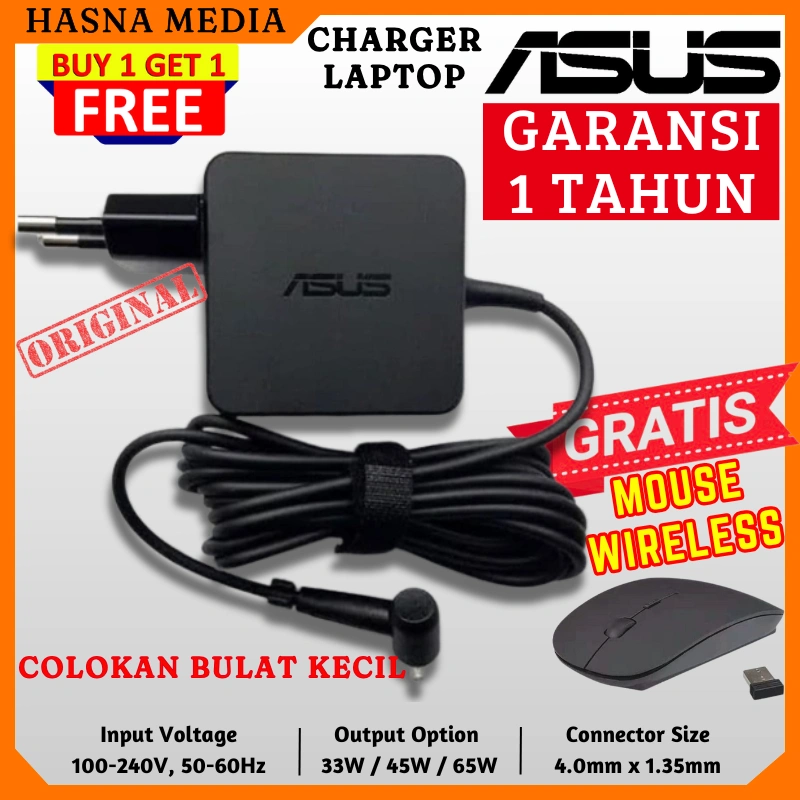 ORIGINAL Charger Laptop Asus VivoBook X441 X456 A407 A516 Jek Kecil Kotak 4.0