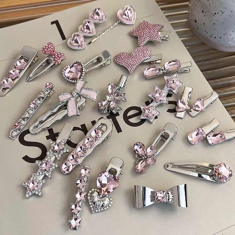 [CUCI GUDANG] JEPIT PONI METAL SILVER PINK Y2K KPOP KOREAN STYLE HAIRPIN PIN RAMBUT BANGS JEPITAN MINI KECIL KOREA WANITA CEWEK CLIP BESI ANTI PATAH
