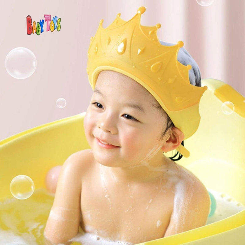 BabyToys Topi Keramas Anak Bayi Mahkota Balita Baby Shower Cap Peralatan Mandi Anak Shampoo Pelindung Rambut