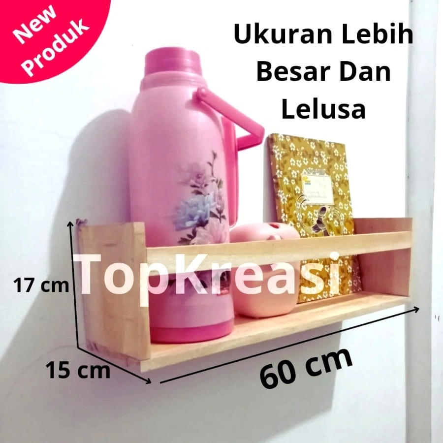 (Siap Kirim) Rak Buku Kayu Minimalis Dekorasi Dinding Serbaguna/Rak Buku Tempel Dinding Multifungsi/Rak Kosmetik