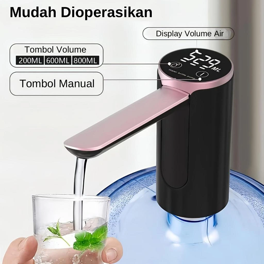 Pompa Galon Elektrik Foldable Smart Foldable Water Suction Device Automatic Water Dispenser Touch Screen Food Grade USB Type-C