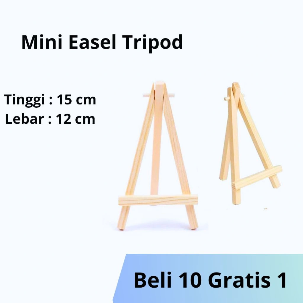 Mini Easel Stand Poto Tripod kayu Tinggi 15cm Holder Mini Stand Foto Kanvas Lukis Sandaran Hp