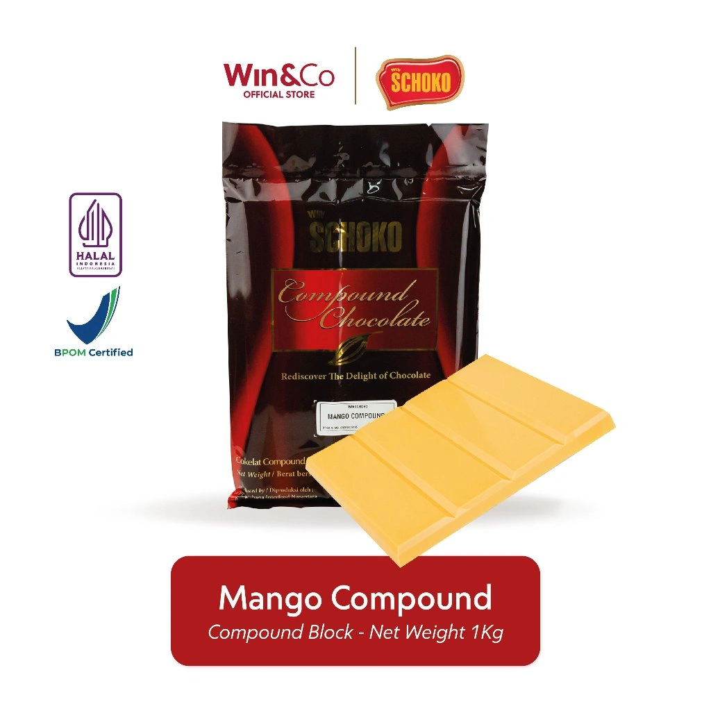 SCHOKO Mango Compound Block / Cokelat Batangan - 1kg