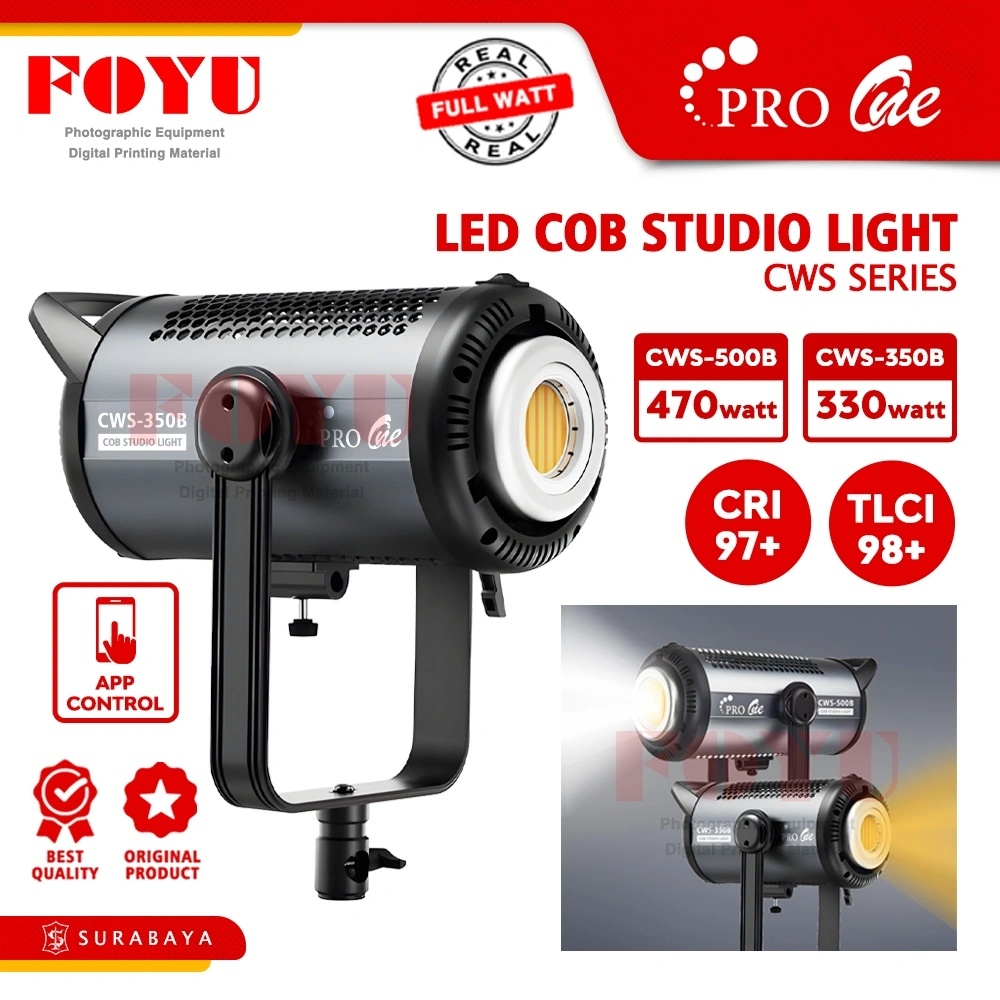 Pro One CWS LED COB 350 500 Watt Lampu Studio Foto Sorot Video Film Self Studio Siaran Streaming Podcast Lighting Continuous