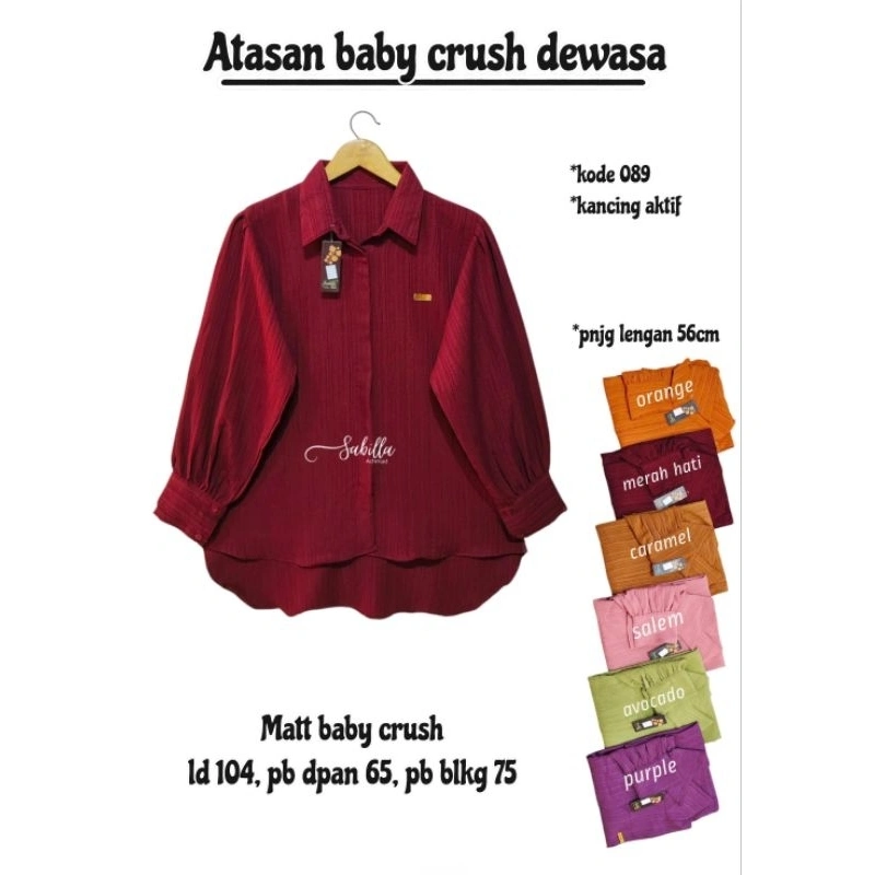 [089] Kemeja Baby crush COUPLE IBU DAN ANAK(DIJUAL TERPISAH)By Sabillaachmad