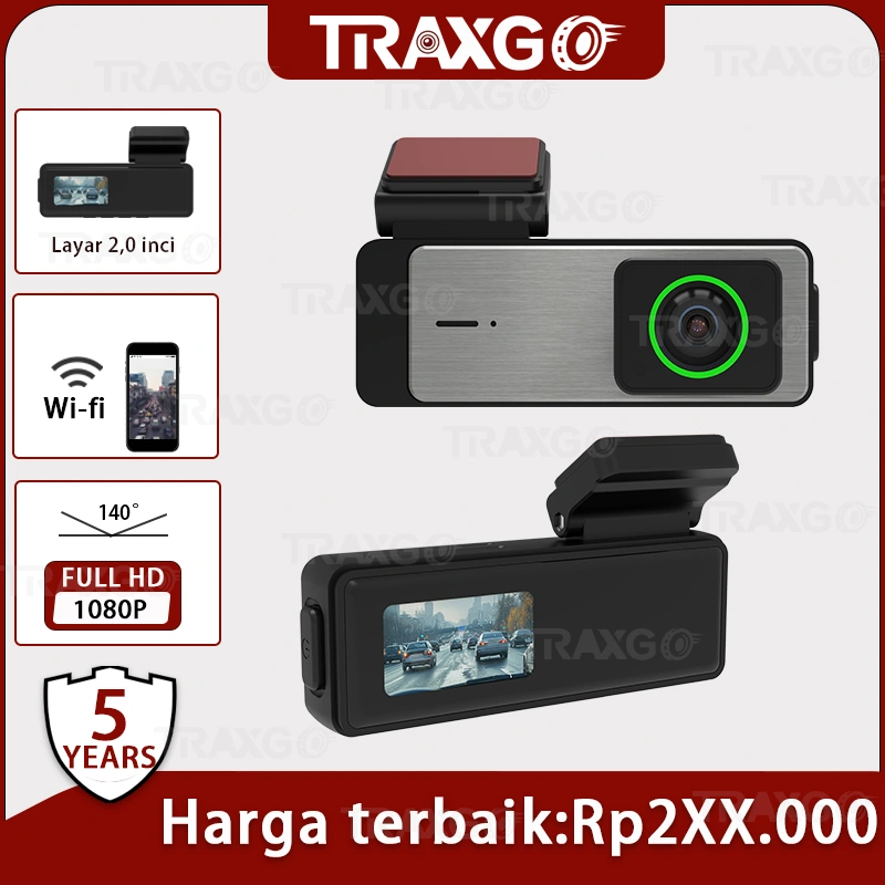 T8 Dash Cam WiFi Lensa Tunggal Single 1080p + Kontrol Koneksi WiFi Seluler + Penglihatan Malam Definisi Tinggi DVR Mobil 4K WiFi untuk Mobil Kamera CCTV Mobil Depan Belakang Dashcam Mobil Rekam Night Vision Layar 3.2" Koneksi Android & 64GB CCTV Mobil