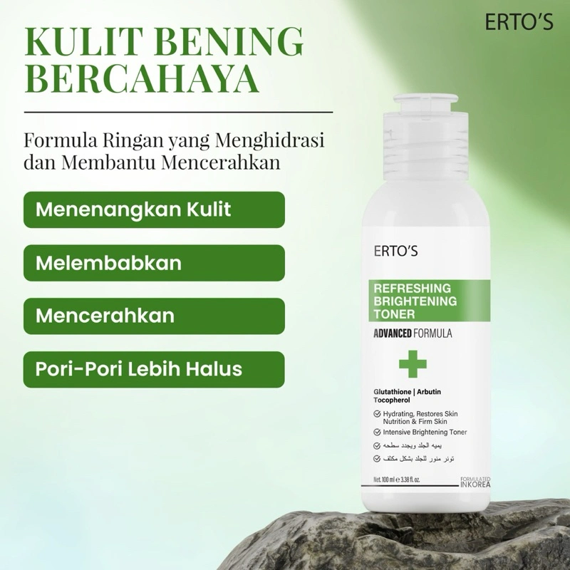 TONER ERTOS REFRESHNER BRIGHTENING / Untuk Kulit Normal / Untuk kulit Kering / Hydrating/Toner Wajah