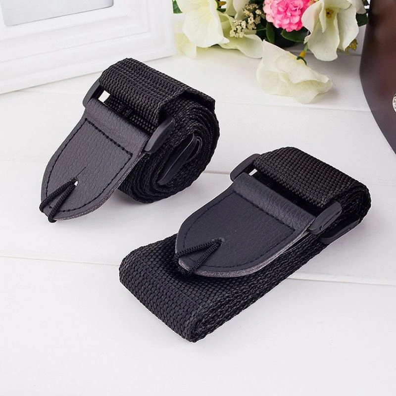Strap Gitar Akustik Hitam Polos Termurah Kualitas Import Gratis 3 Pcs Pick Gitar+Enpin Strap 1 Set