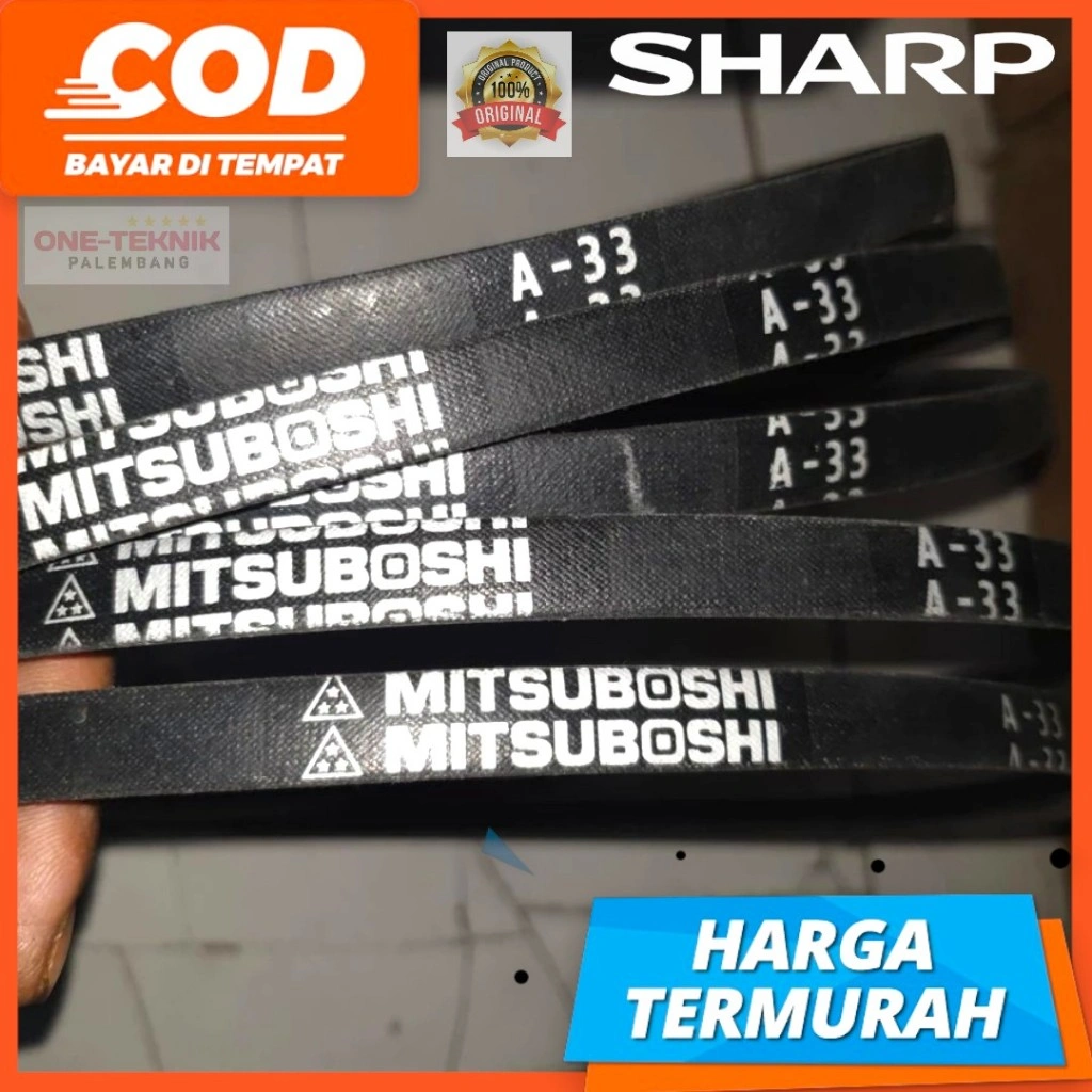 ORIGINAL VANBELT A33 A33,5 VBELT MESIN CUCI SHARP 2 TABUNG EST65MW EST75MW DLL | VBELT