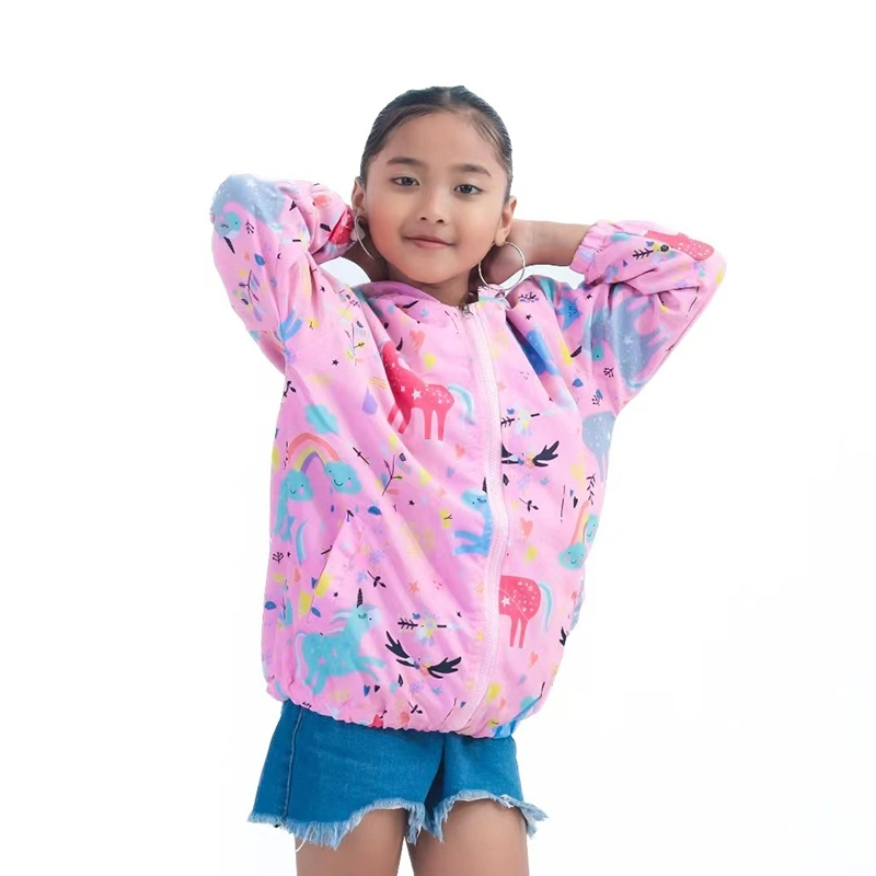 SunnyGirl-Jaket parasut anak perempuan model terbaru/jaket anak perempuan tudung kepala /jaket anak perempuan resleting