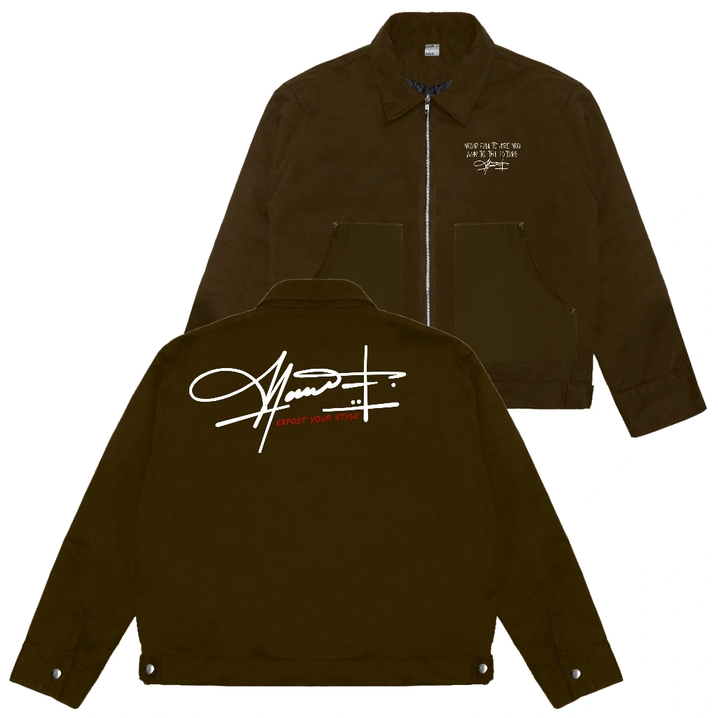MEZZO RISE IN ART Work Jacket Boxy - Typical - Coklat tua Unisex