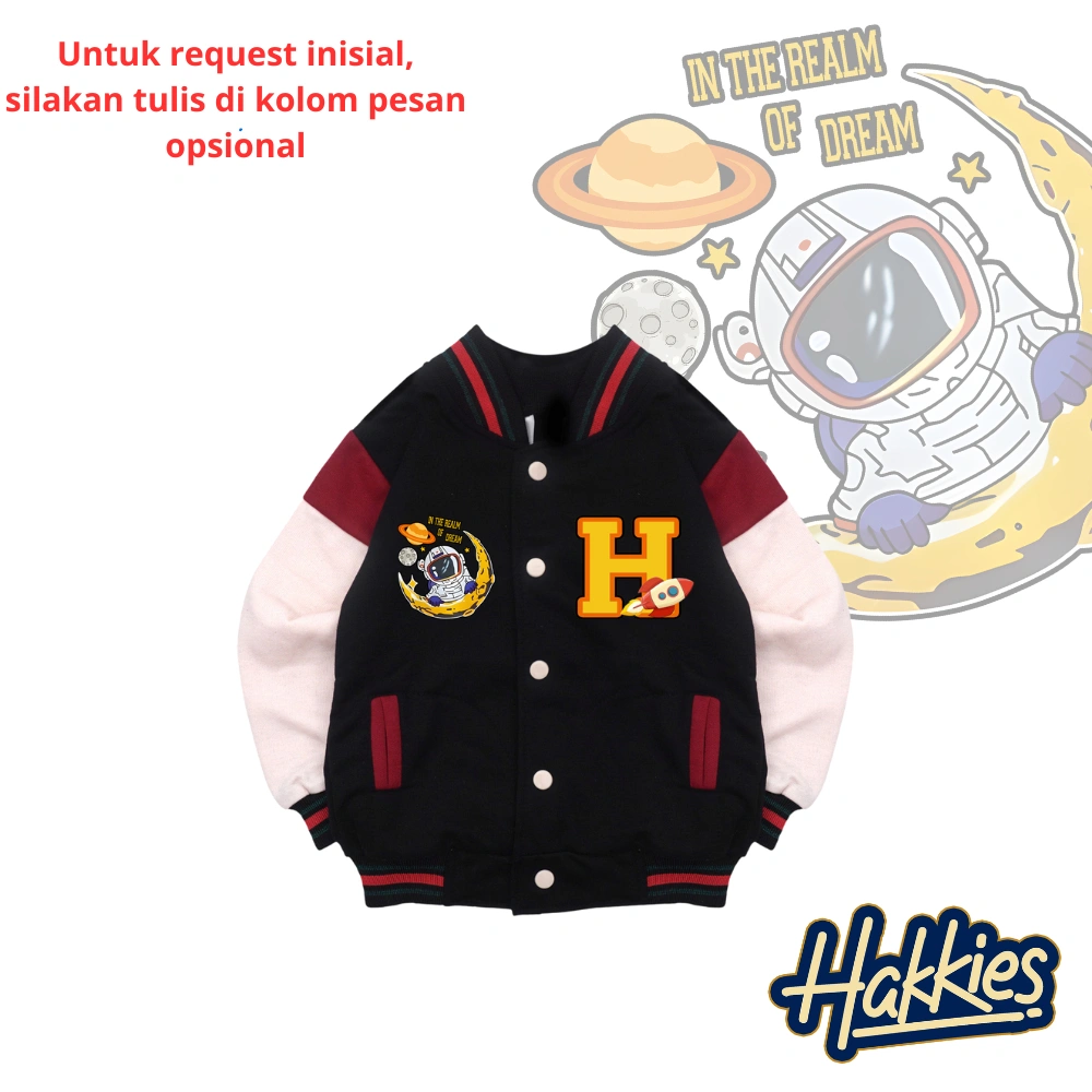 Hakkies Jaket Varsity Anak The Realm of Dream Lakilaki Perempuan Usia 2-12 Tahun