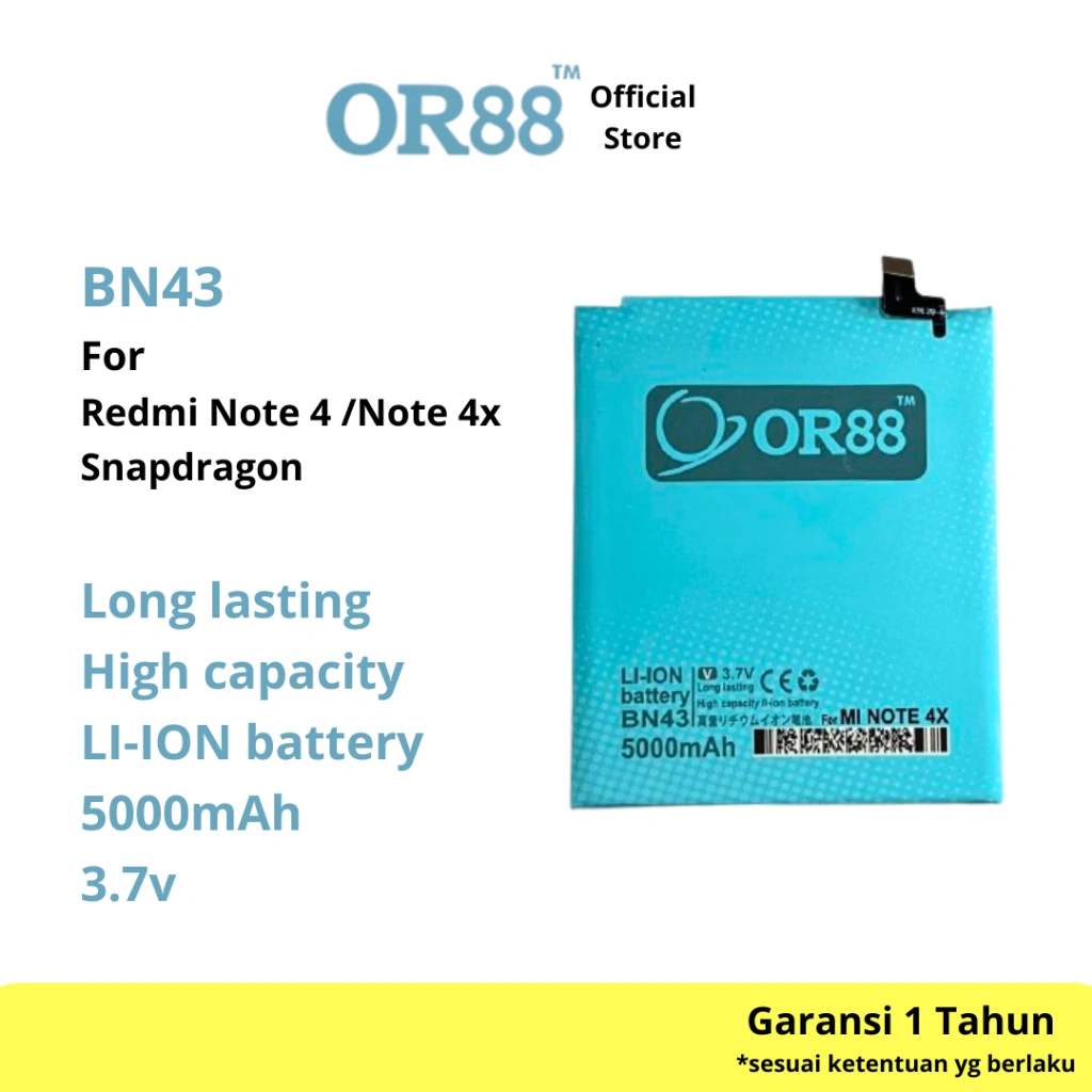 OR88 batre battery batere baterai xiaomi redmi note 4X / mi note 4X /  redmi note 4 snapdragon / redmi note 4x snapdragon / BN43