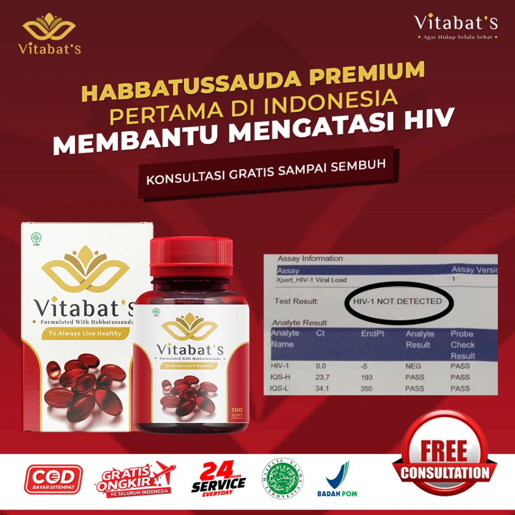 Vitabats Obat HIV Suplemen Herbal Habbatussauda Premium Pertama Di Indonesia Meningkatkan Daya Tahan