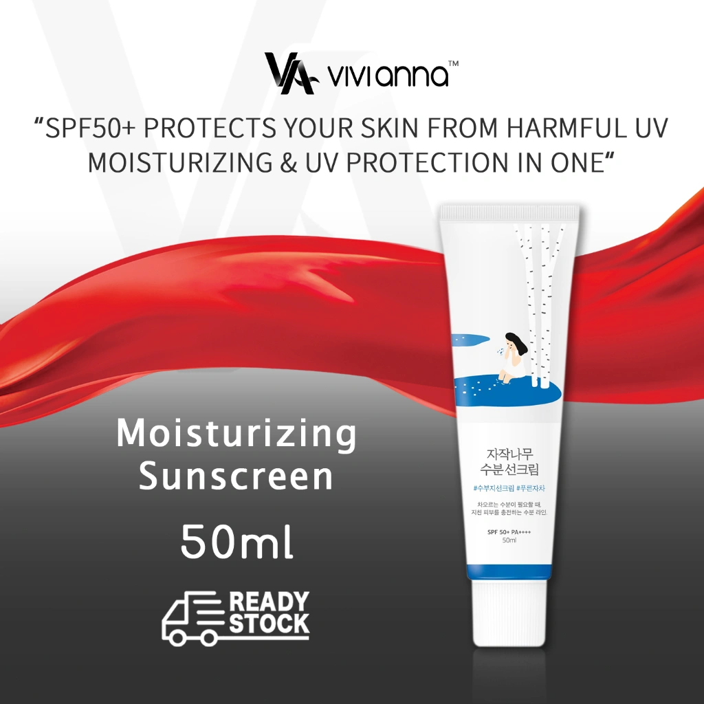 ⚡FLASH SALE⚡Korea ROUND LAB Sunscreen 50ml, SPF50+ PA Birch Juice Moisturizing No White Cast Sunscreen, Strong UV Protection Essence Tanpa Tabir Surya Gips Putih Esensi Perlindungan UV yang Kuat