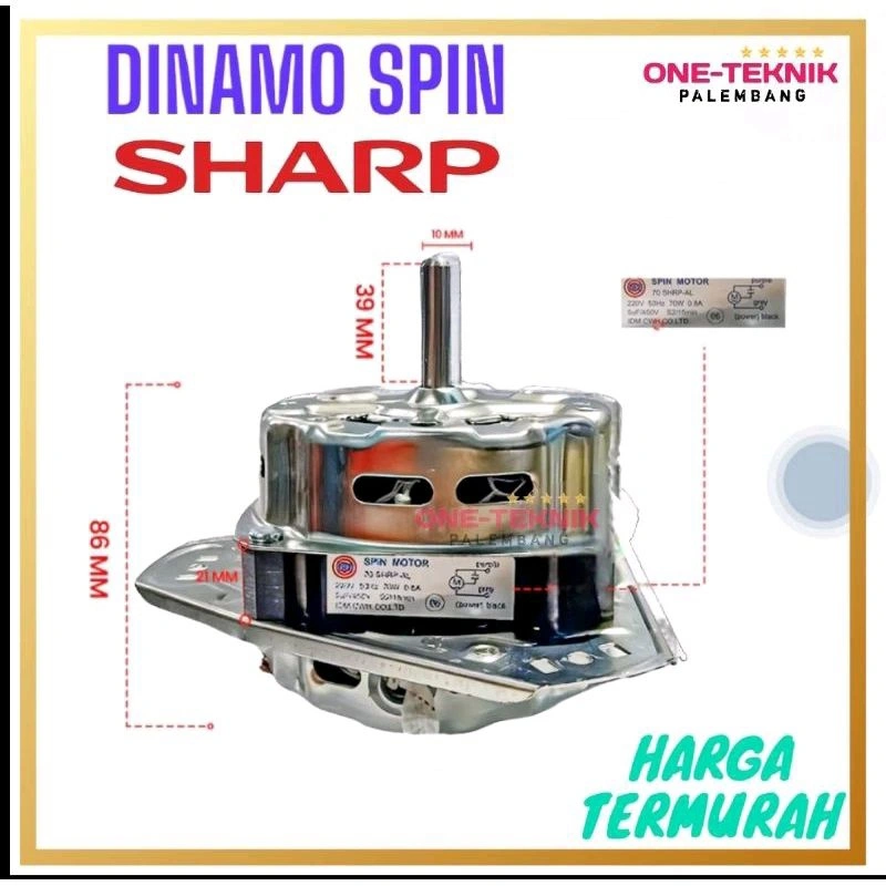 MOTOR DINAMO SPIN SHARP | DINAMO PENGERING SHARP 2 TABUNG AS 10MM