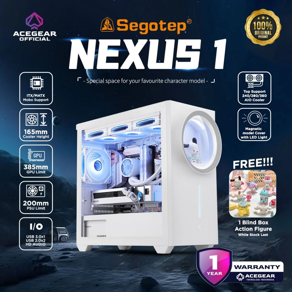 SEGOTEP NEXUS 1 White (M-ATX Premium Limited Edition PC Case)