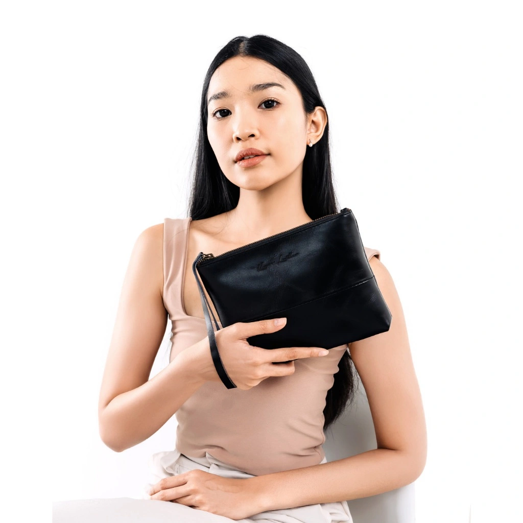 Kenes Leather Clutch Tas Tangan Unisex Kulit Asli NATALIE - Free Grafir Nama