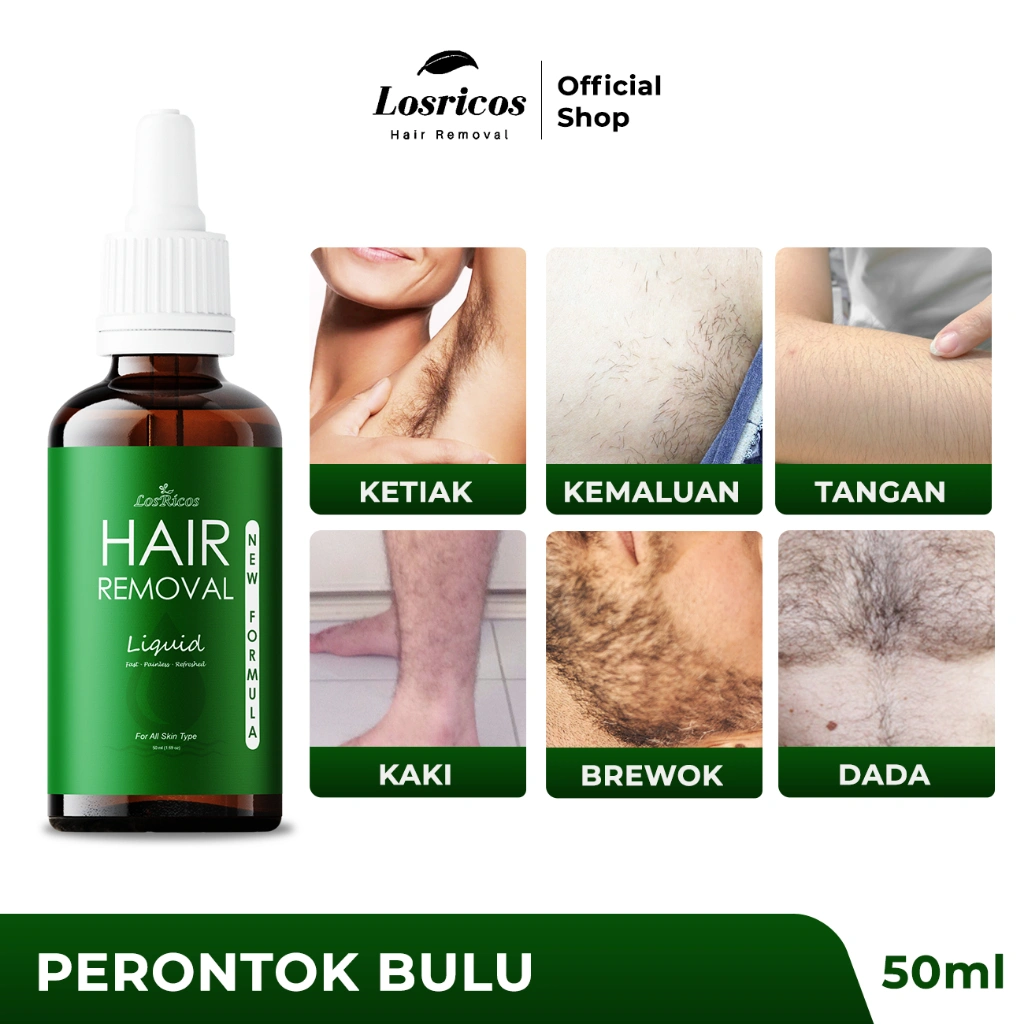 Losricos Hair Removal Liquid - Perontok Bulu Ketiak Permanen Dan Penghilang Bulu Kemaluan Aman 20ml