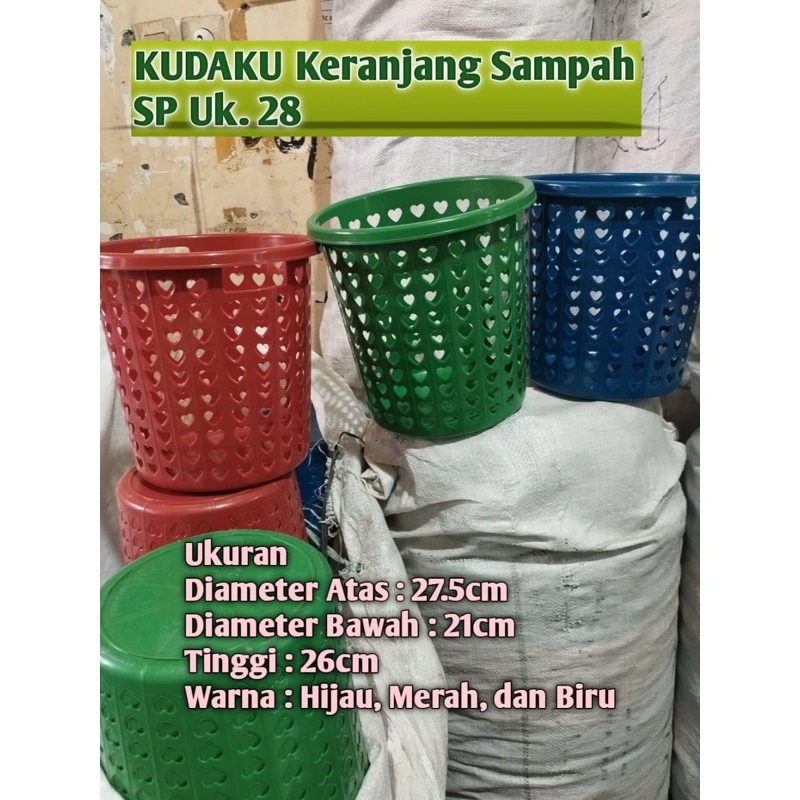 Keranjang Tempat Sampah Murah Plastik Uk28