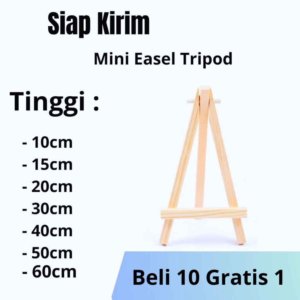Mini Easel Stand Tripod Kayu 10-50cm Holder Mini Wooden Easel Sandaran Hp Kanvas Lukis Stand Foto