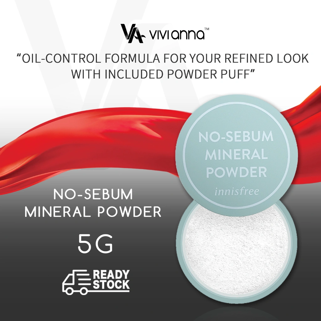 ⚡FLASH SALE⚡Korea Innisfree No-Sebum Mineral Powder 5g, Bedak Matte Penyerap Minyak, Oil Control, Anti Shine, Untuk Kulit Berminyak & Berjerawat
