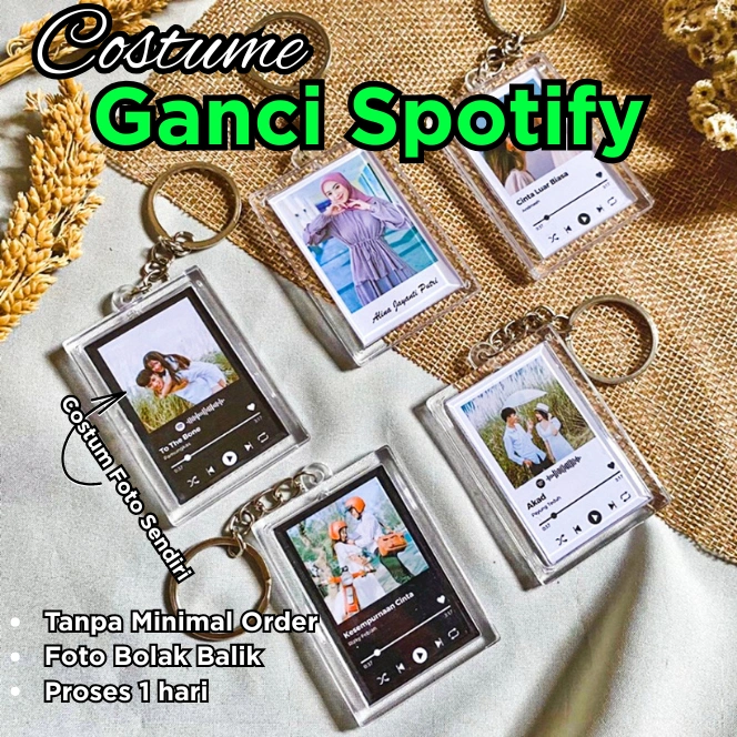 [MJL] Gantungan Kunci Spotify / Ganci Akrilik Costum Foto