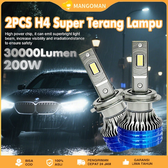 MANGOMAN 2PCS Lampu LED Mobil Two Color 24SMD 100W H4 Super Terang Lampu LED 30000LM Untuk Headlight / Fog Lamp Turbo Lampada 12V 6000K
