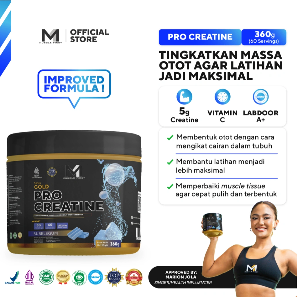 MUSCLE FIRST Pro Creatine 360gr - Menambah Massa Otot Suplemen Fitness