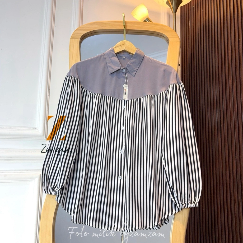 SELINA BLOUSE KEMEJA SALUR RAYON TWILL