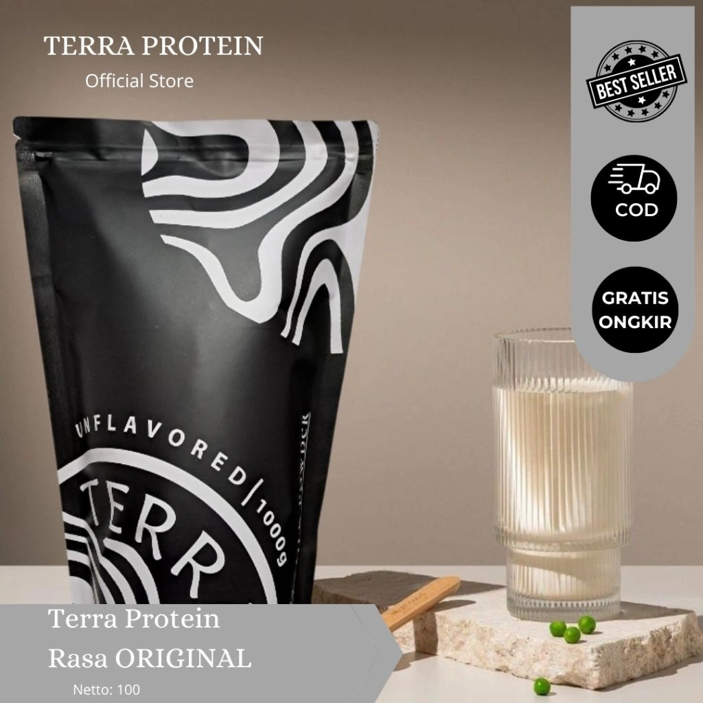 Susu Protein Kedelai 1000 gr - Tinggi Protein,Vegan Friendly | Terra Whey Protein Rasa Original