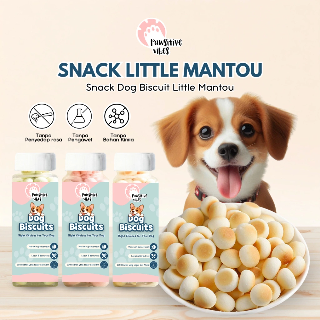 Little Mantou Dog Biscuit 60gram - Snack Cemilan Kalsium Puppy Anjing Dog Treat Cemilan Dog Snack Biscuit Anjing -  Snack Kalsium Anjing Treat Stick Cemilan Sehat Dari Daging Buah dan Sayur Segar Biskuit cemilan snack anjing dog food biscuit steamed bread