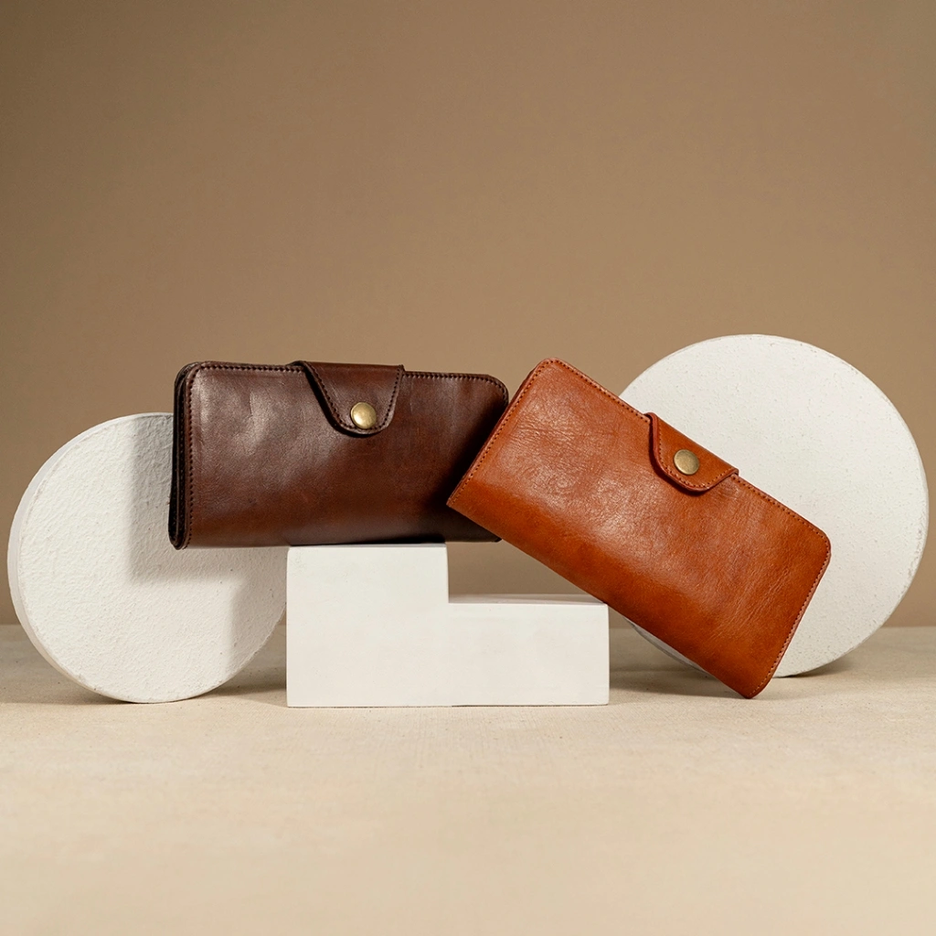 Kenes Leather Dompet Panjang Wanita Kulit Asli LUINA L Nabati - Free Gravir Nama