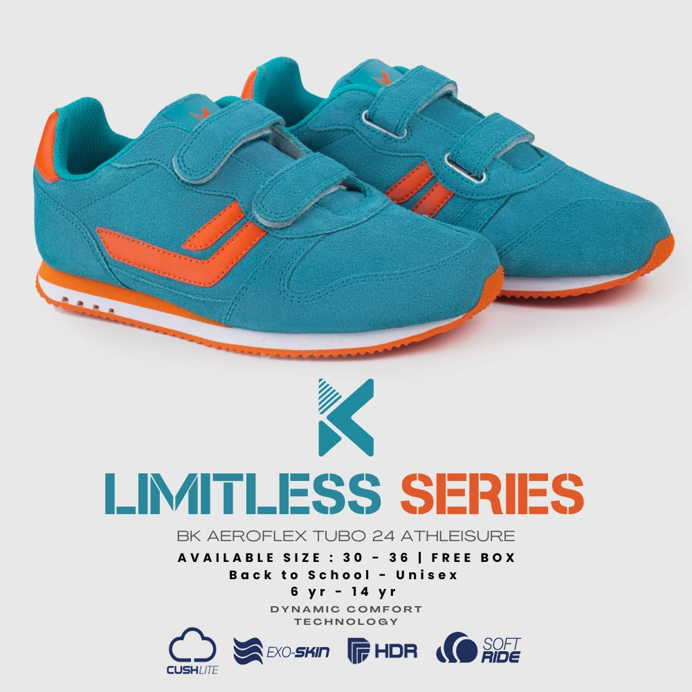 BOLD&KO AeroFlex Hijau Sneaker Anak Premium Uk 30-36 - Unisex | Sepatu Anak Nyaman Anti Slip Ringan