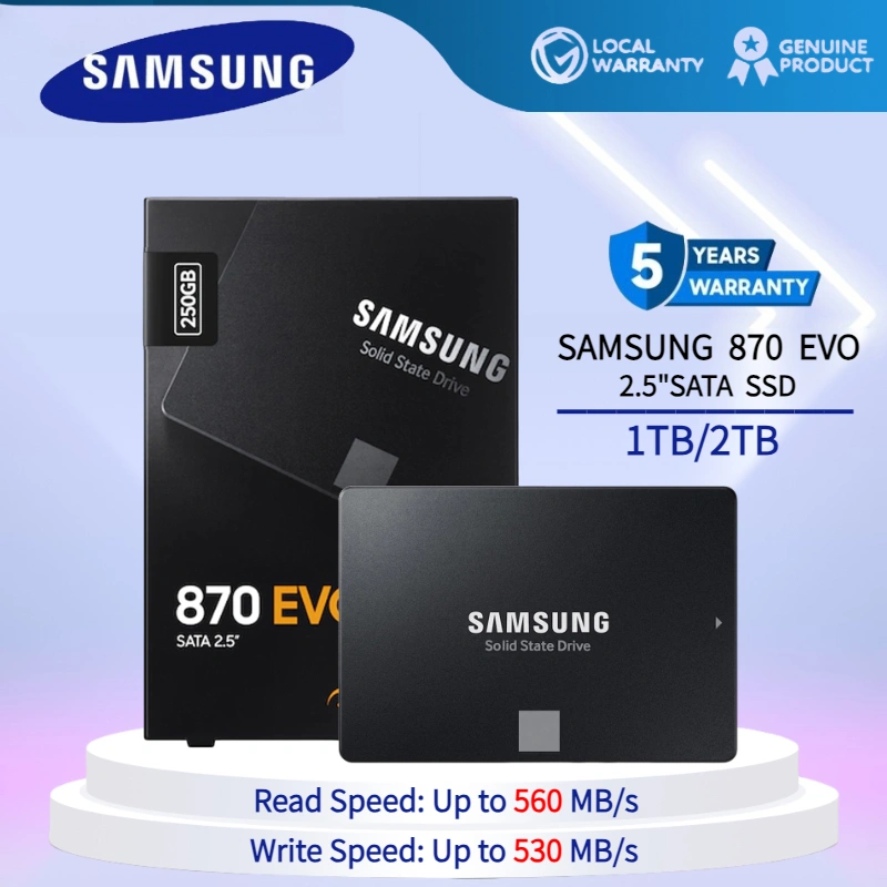 Samsung SSD 870 EVO 500GB / 1TB SSD SATA SSD Internal SSD 2.5 SATA III SATA3 SATA 3 SSD 250GB 500GB 250 500 SSD SAMSUNG Garansi 5th