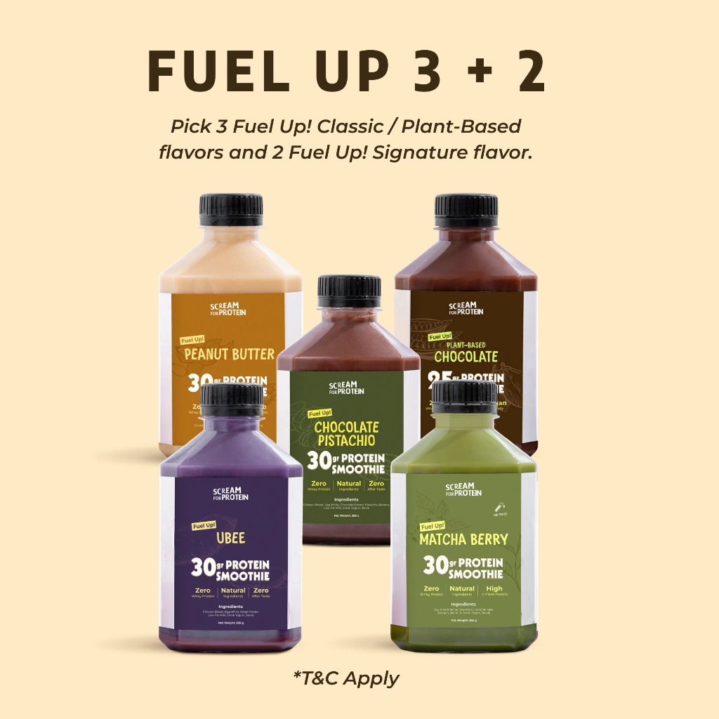 Fuel Up! Three + Two (3 Classic/Plant-Based + 2 Signature) - 150G Protein Smoothie | Scream For Protein