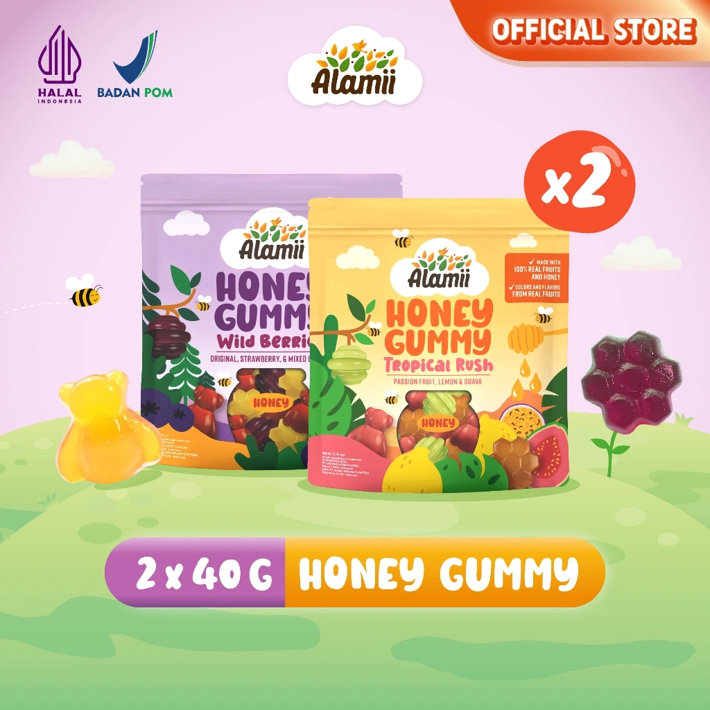 Alamii Honey Gummy - Bundle isi 2 x 40g / Mix Varian