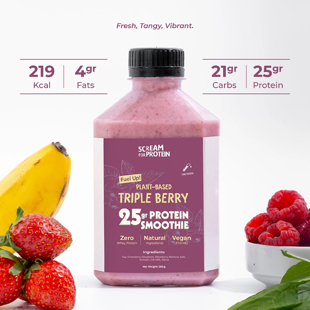Fuel Up! Plant-Based Triple Berry - 25G Protein Smoothie - Vegan Friendly | Scream For Protein