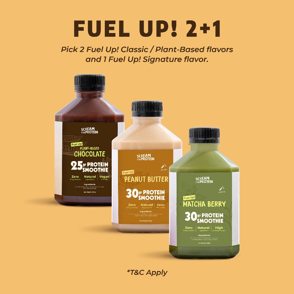 Fuel Up! Two + One (2 Classic/Plant-Based + 1 Signature) - 90G Protein Smoothie | Scream For Protein