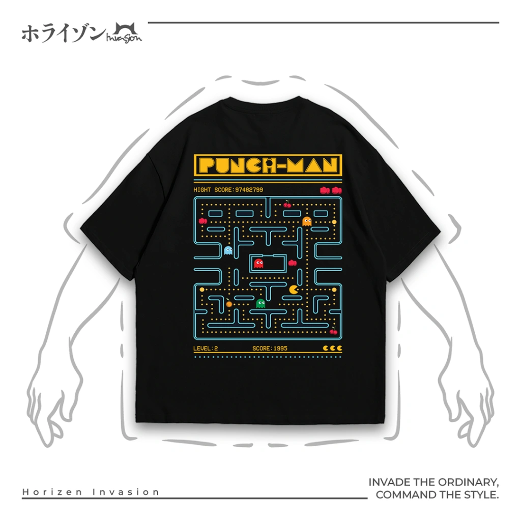 Horizen Invasion Kaos Supersoft Game Punch Man Pria Wanita Cotton Combed 24s