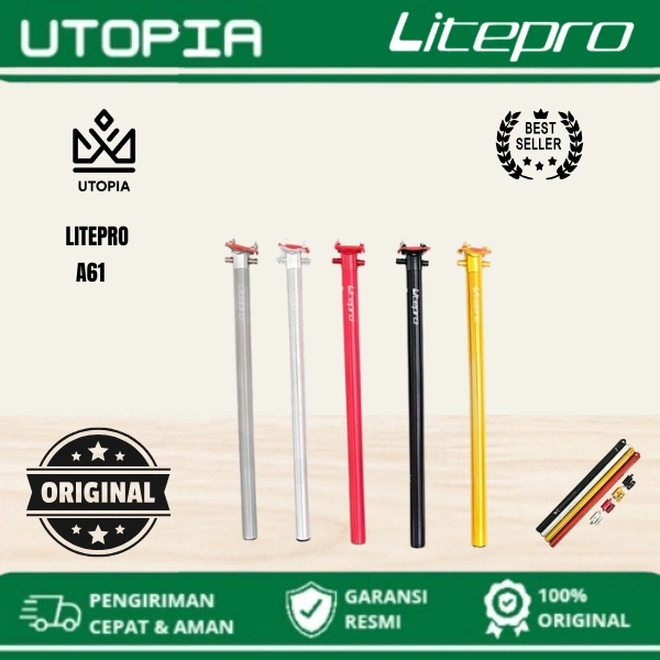 LITEPRO Plus / Litepro A61 600mm 33.9 Seatpost Seli Sepeda Lipat Folding Bike ( CUCI GUDANG )