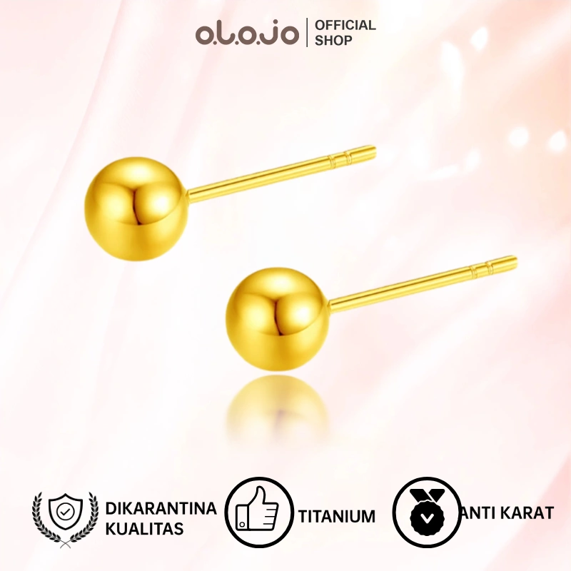 OLOJO Anting-anting Titanium Steel Stud Anting-anting Temperamen Kompak Mewah Wanita