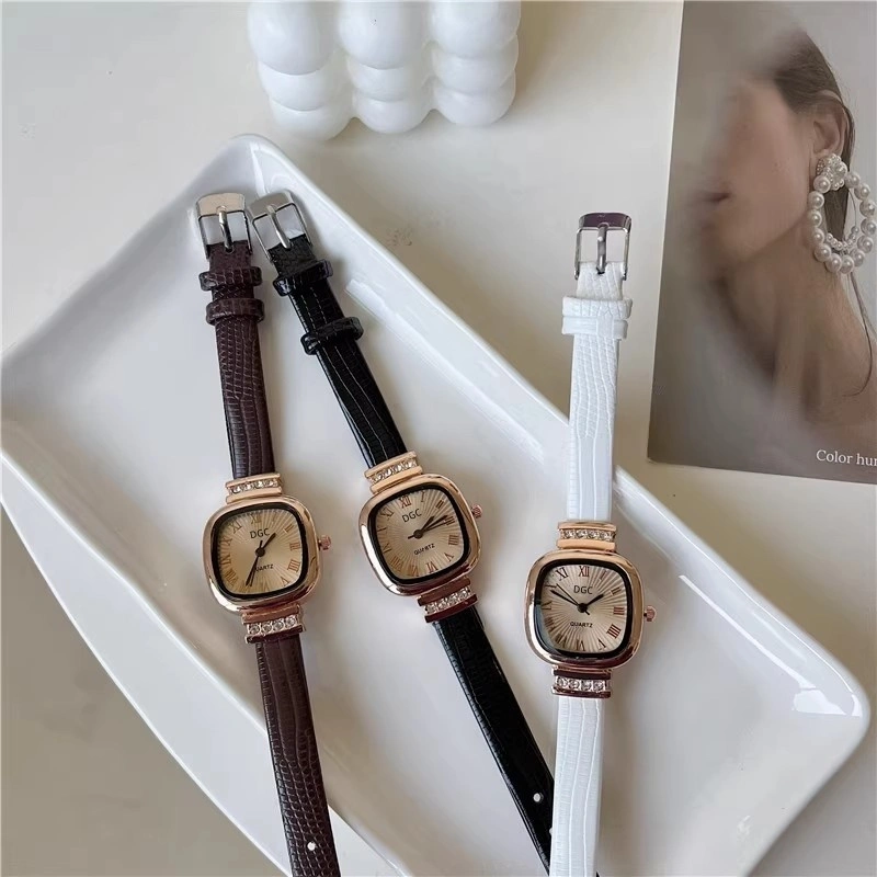 DGC W569 Jam Tangan Wanita dan Pria Strap Kulit PU Leather Analog Quartz Elegan High Quality Anak Remaja Vintage Fashion COD