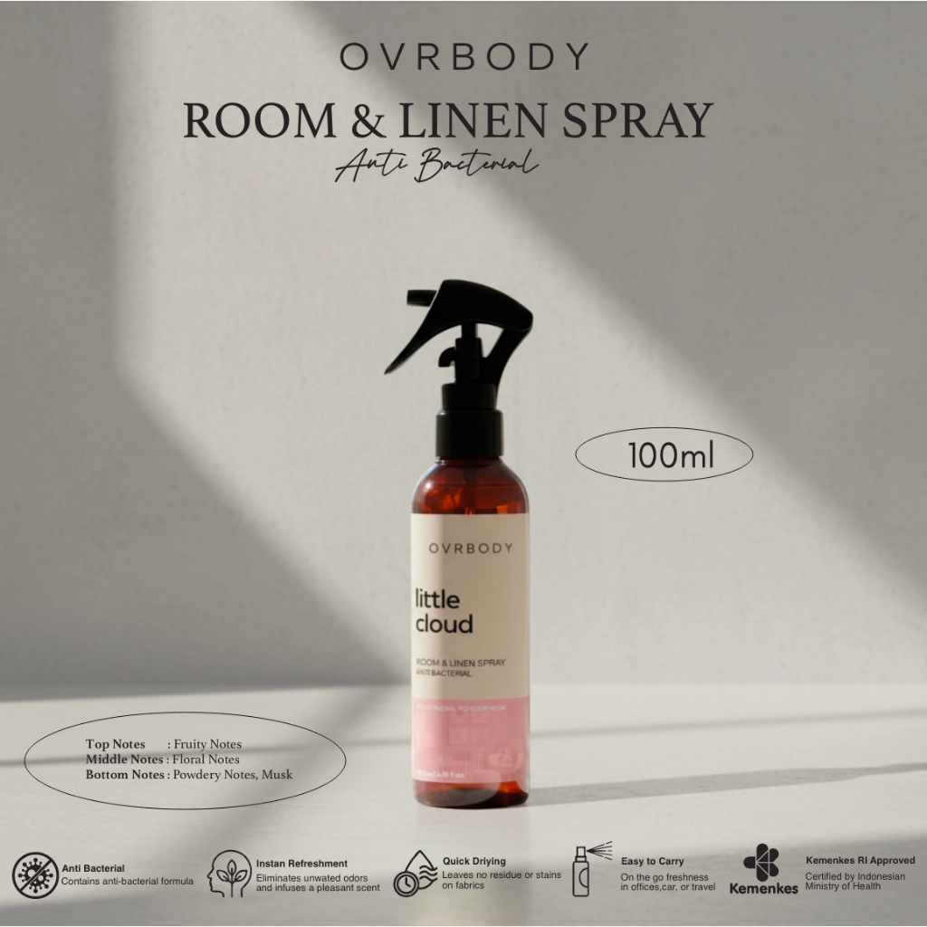 Ovrbody - Room & Linen Spray Anti Bacterial 100ml Little Cloud