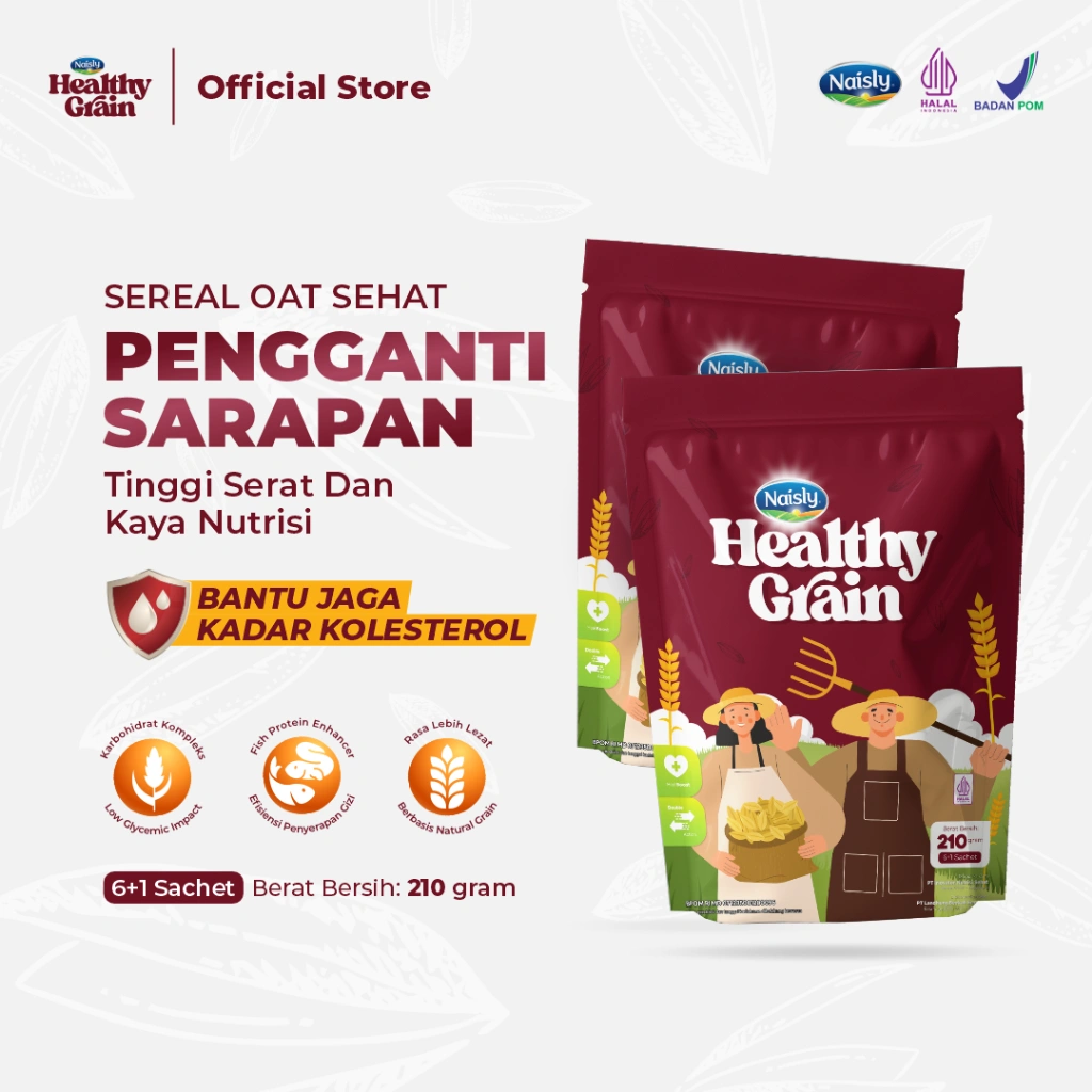 HealthyGrain Sereal Oat Sehat Membantu Menjaga Kadar Kolestrol 1 Pouch